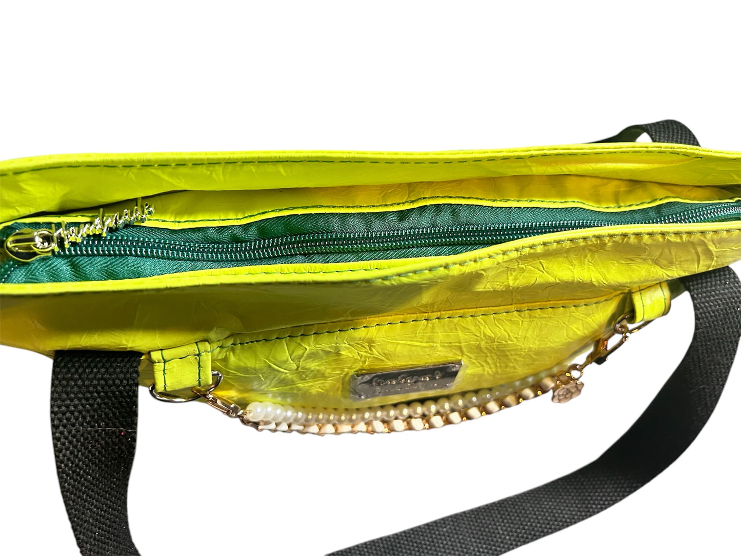 Yellow/Green Leather Tiffany Mini Tote Bag