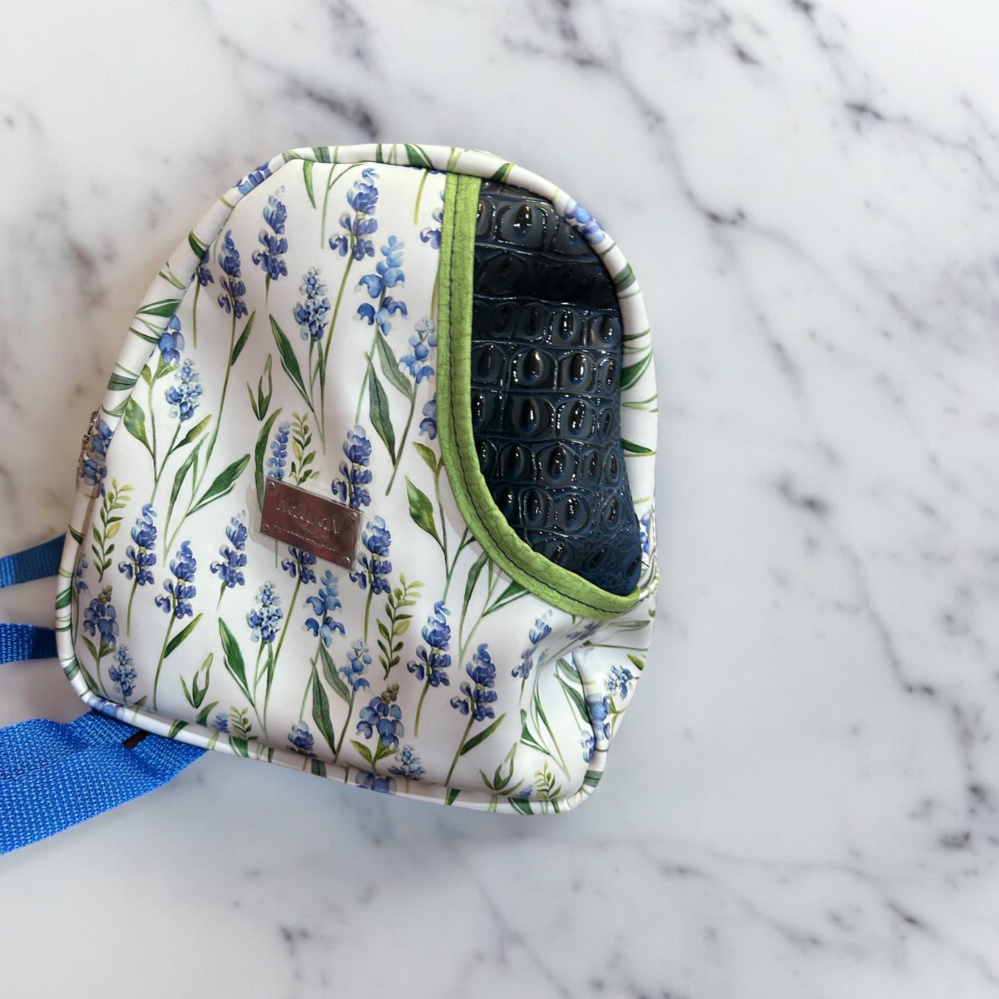 Bluebonnet w/ Embossed Croc Sling Bag