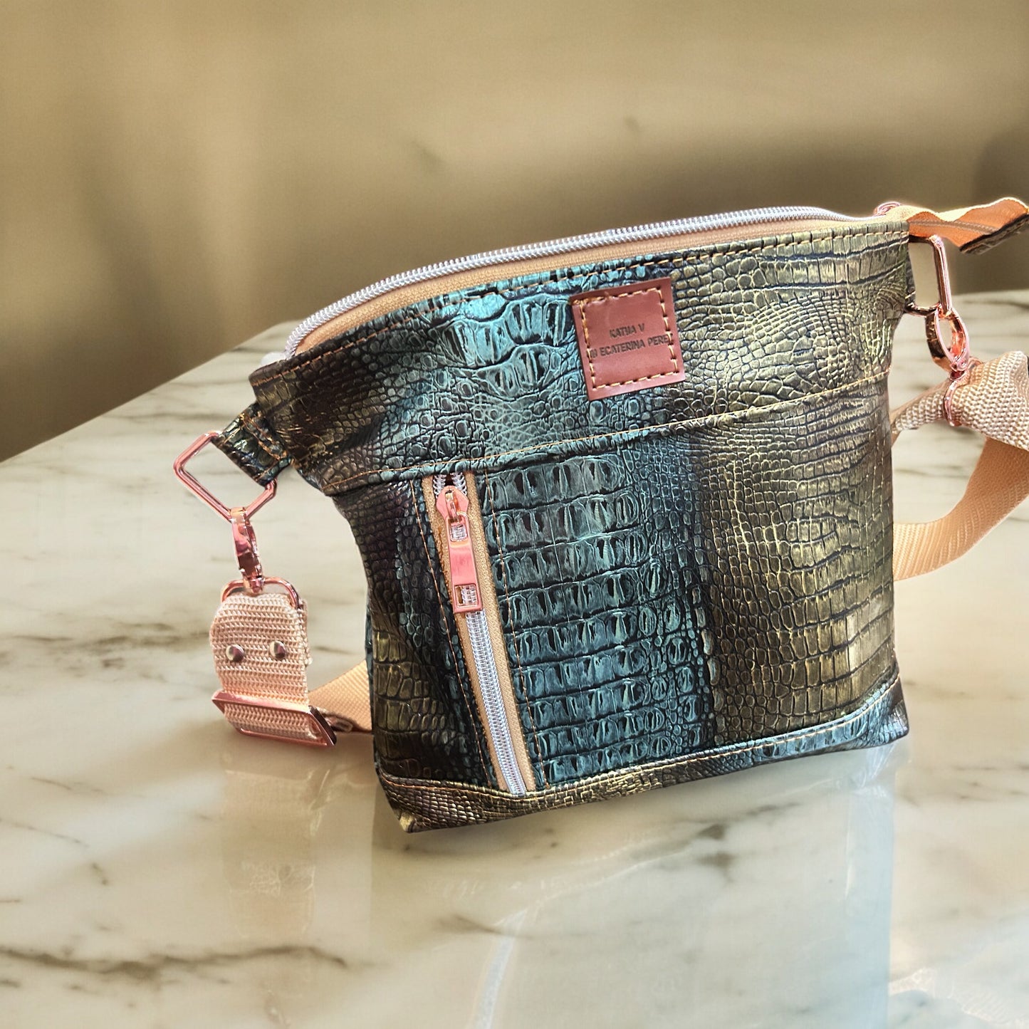 Green Croc Crossbody