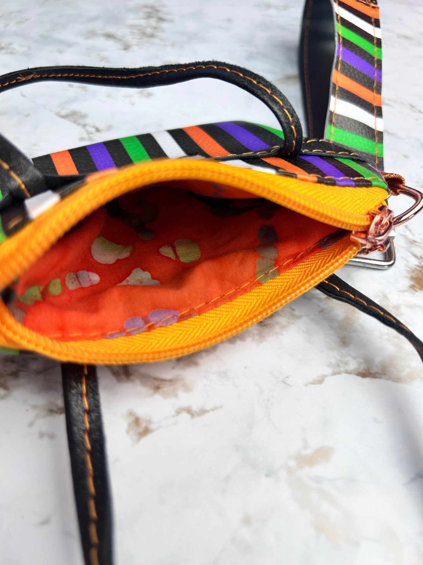 Striped Halloween Wristlet & Pouch Combo