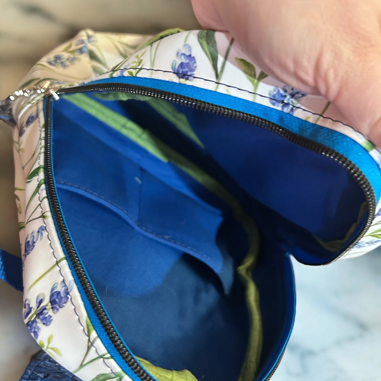 Bluebonnet w/ Embossed Croc Sling Bag