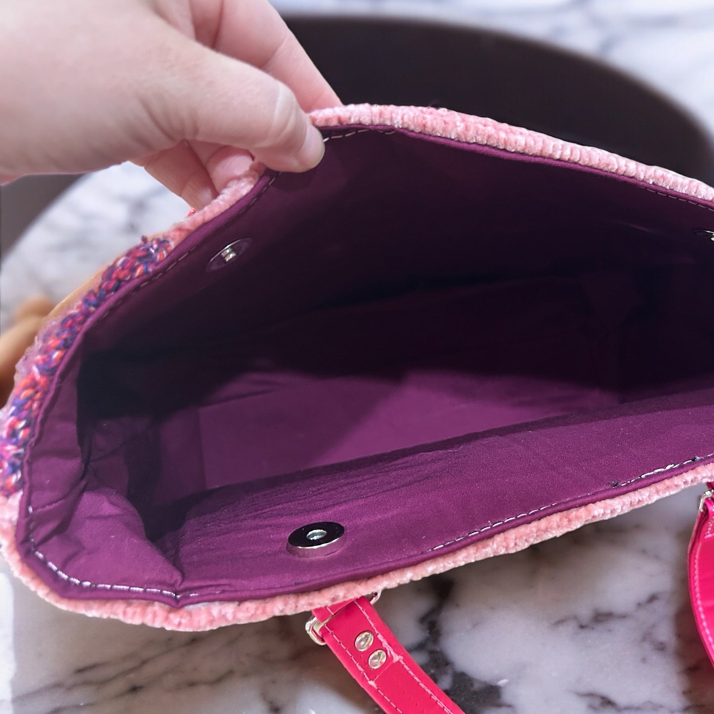 Pink Recycled Sweater Tote Bag