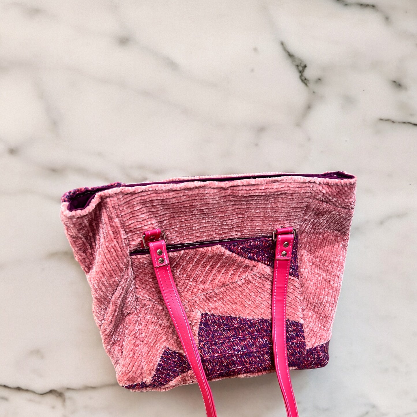 Pink Recycled Sweater Tote Bag