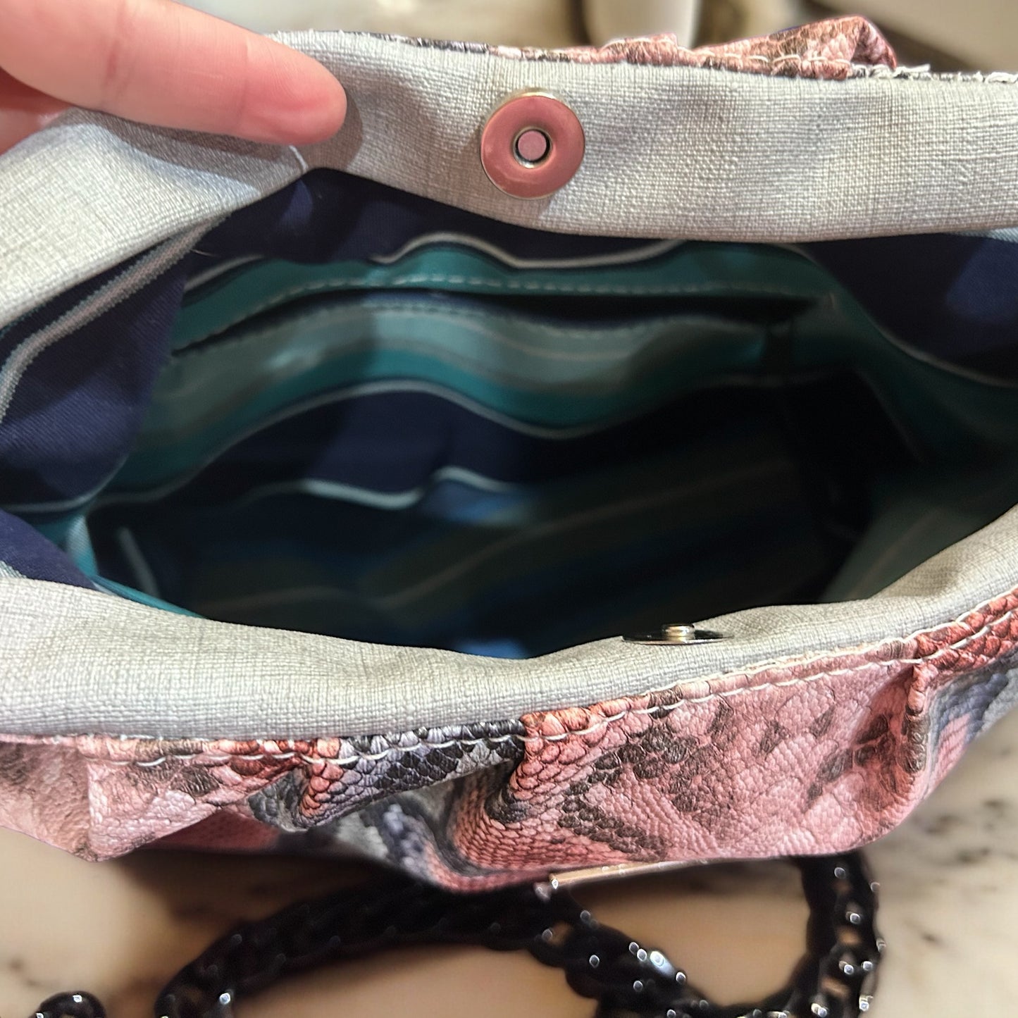 Pink Gray Faux Snake Tote bag