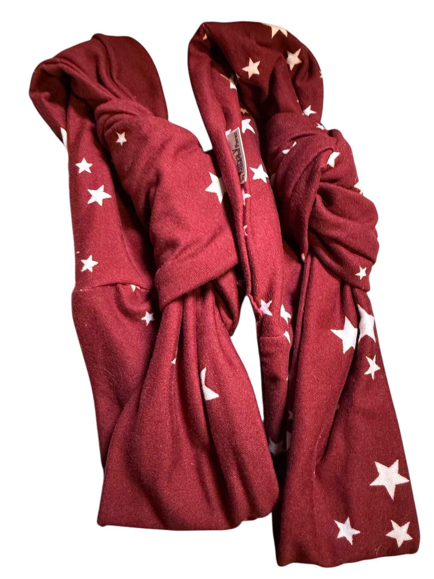 Maroon with White Stars Adjustable Knot Headband, Cute Headband, Kids Headband