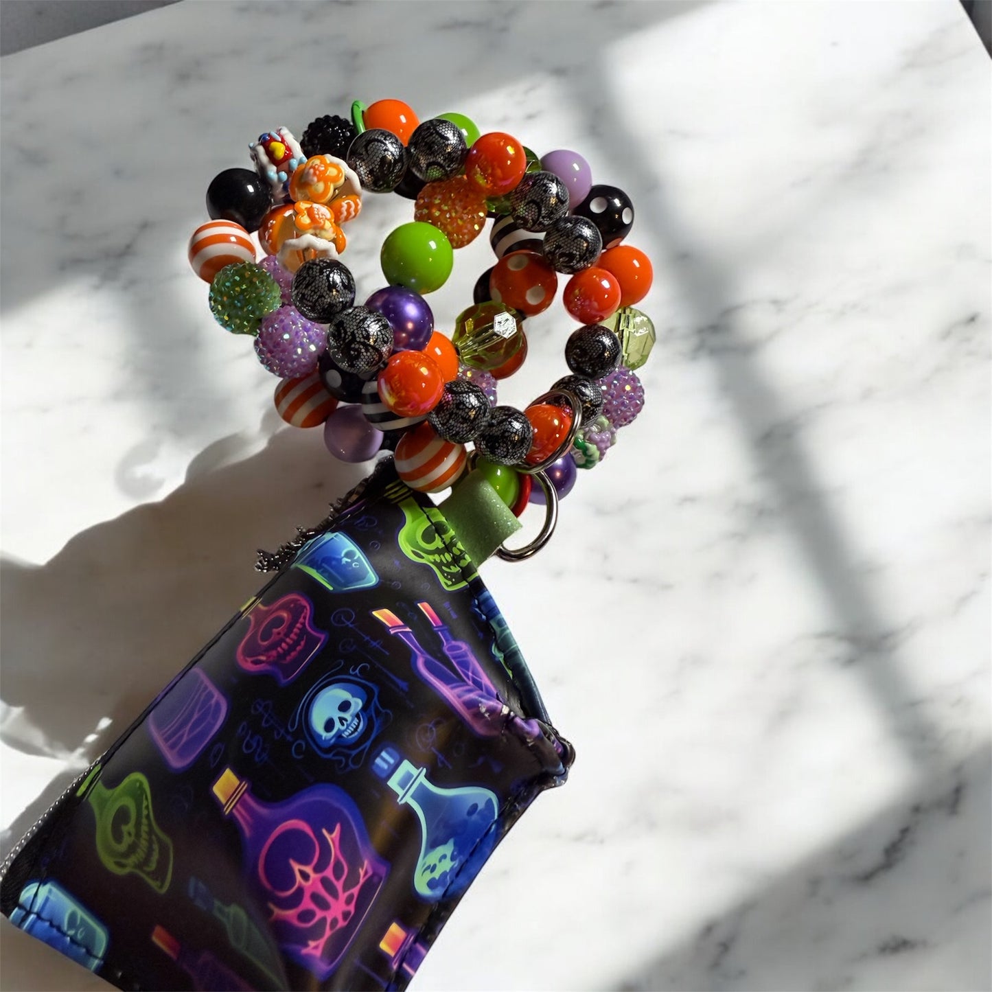Halloween Bracelet Wristlet, Keychain