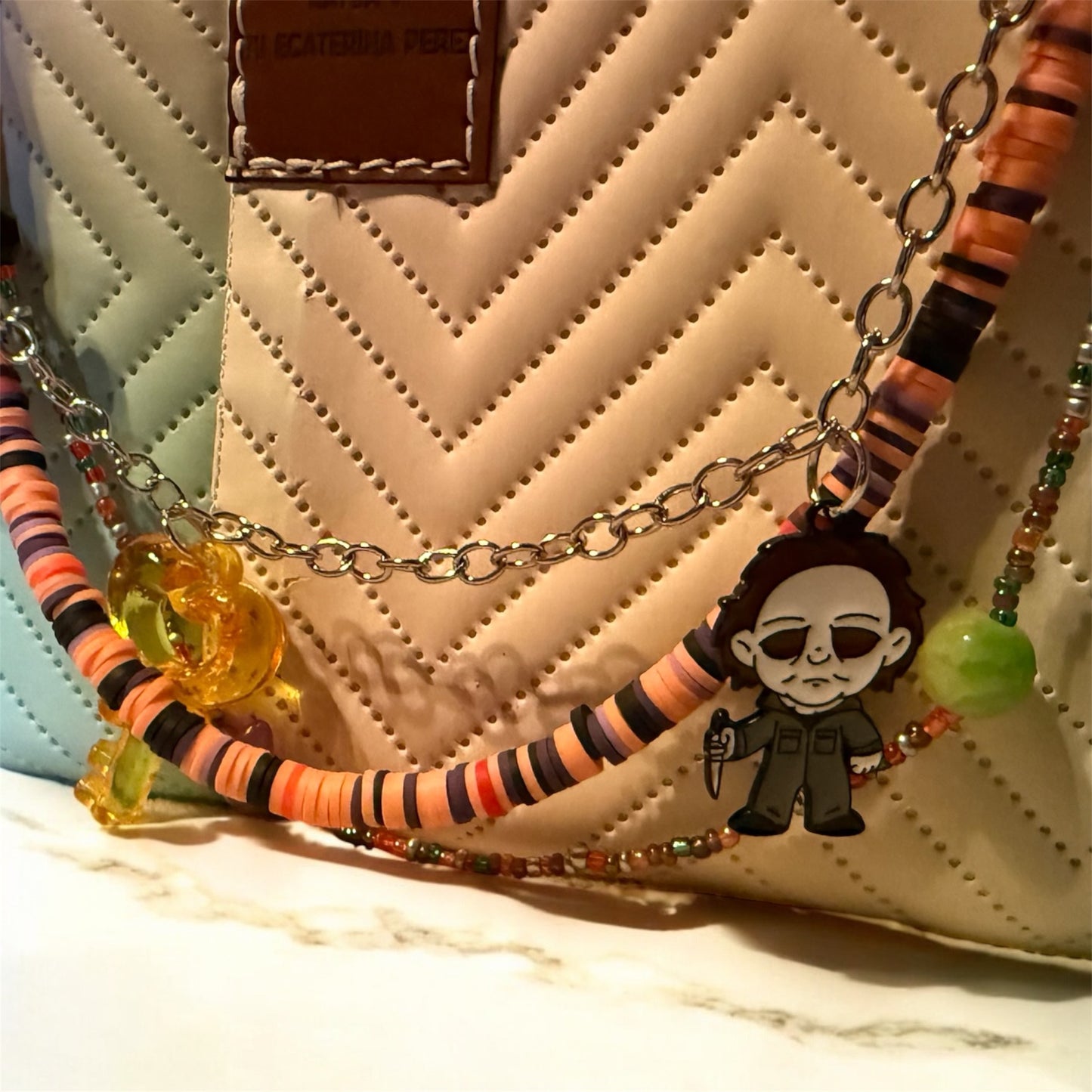 Man in White Mask, Halloween , Purse Beads, Chain Decor, Purse Decor (Copy) (Copy)