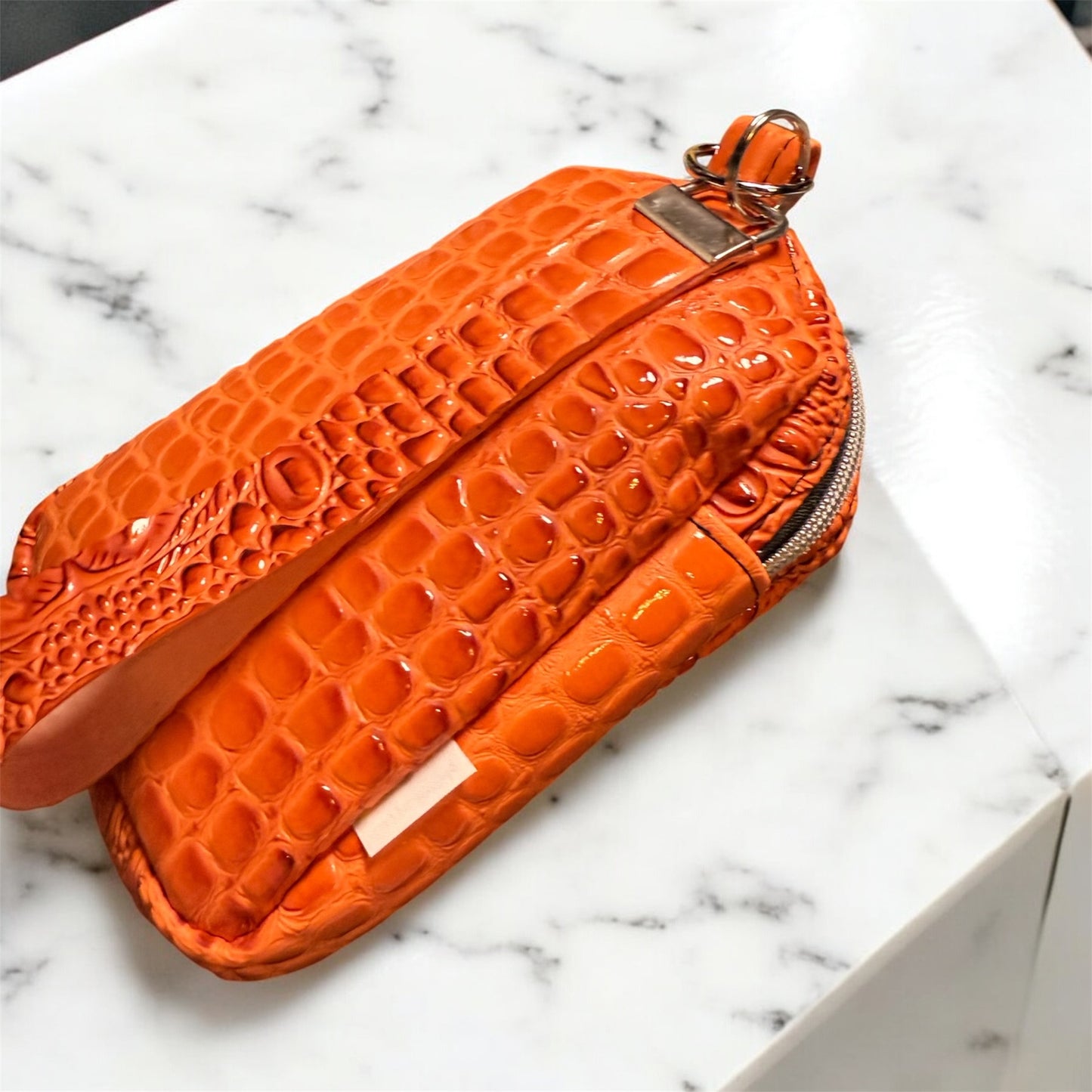 Orange Croc Mini Pack Wristlet, Mini Backpack