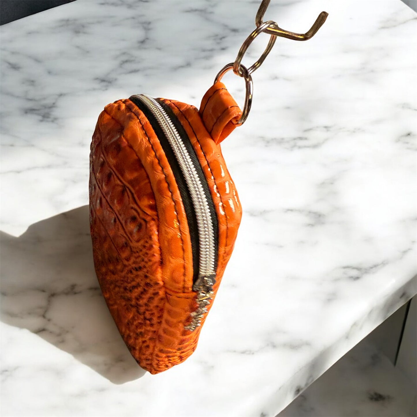 Orange Croc Mini Pack Wristlet, Mini Backpack