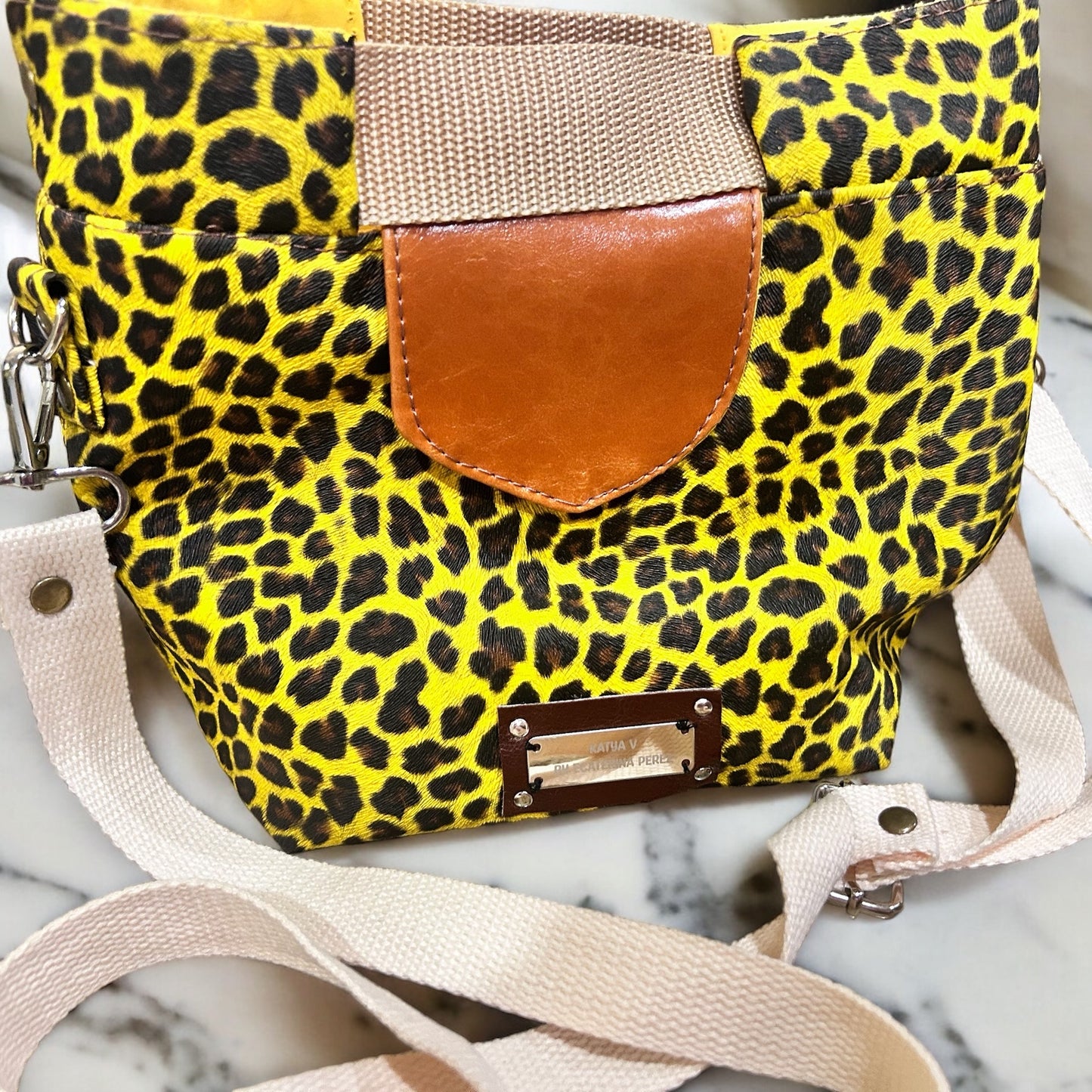 Yellow Cheetah Crossbody Handbag