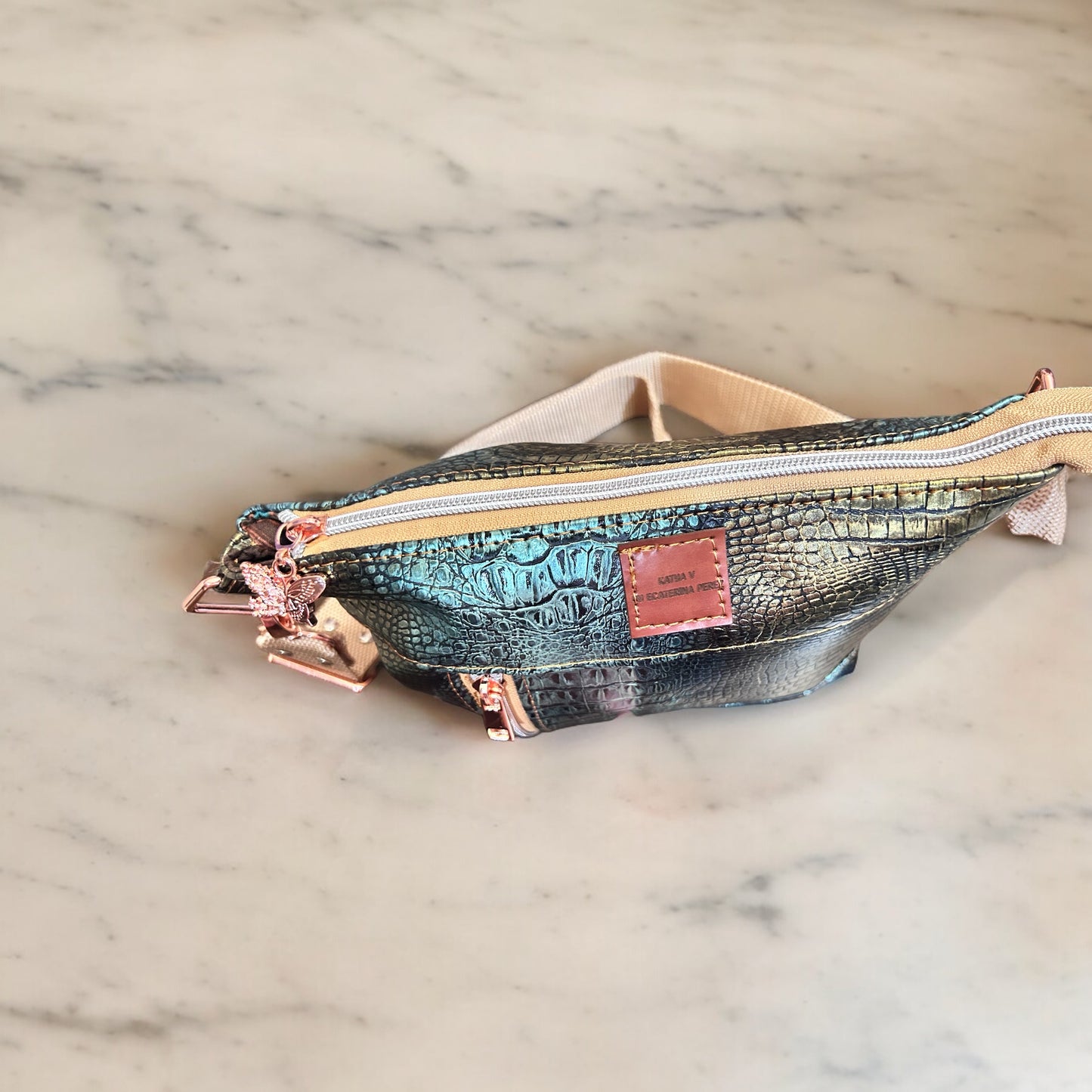 Green Croc Crossbody
