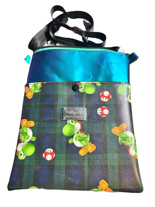 Green Dino & Mushroom iPad/Tablet Case w/ strap