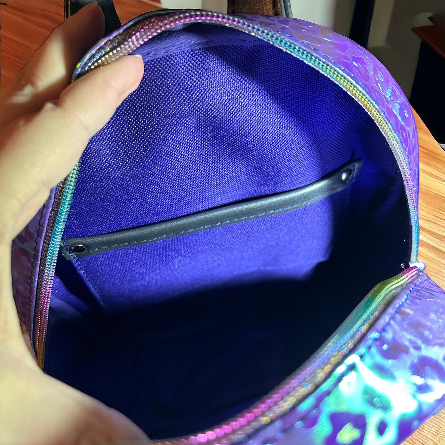 Leopard Iridescent Mini Backpack