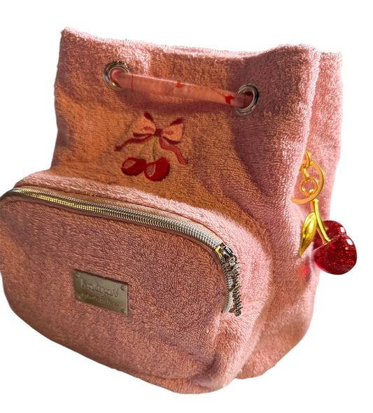 Teddy Cherry Mini Bucket Backpack