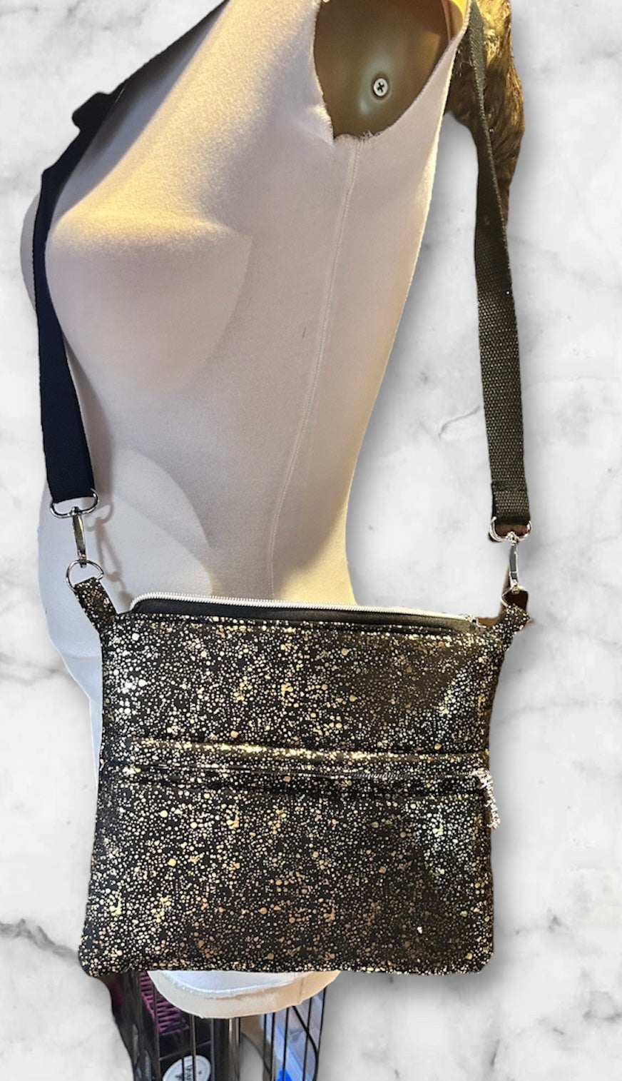 Gold speckled Crossbody Bag