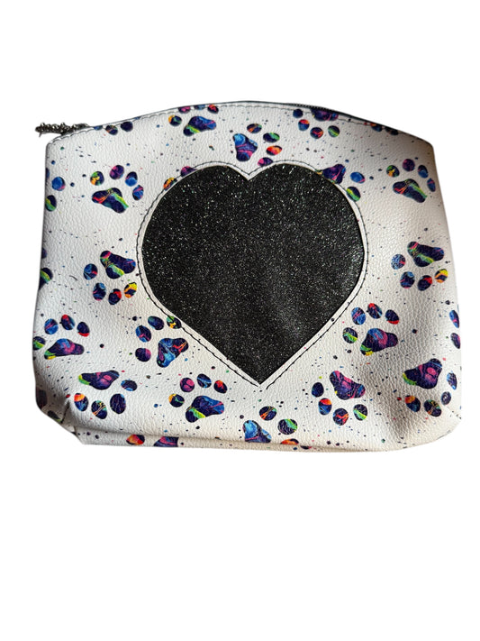 Paws Heart Cutout Zipper Pouch