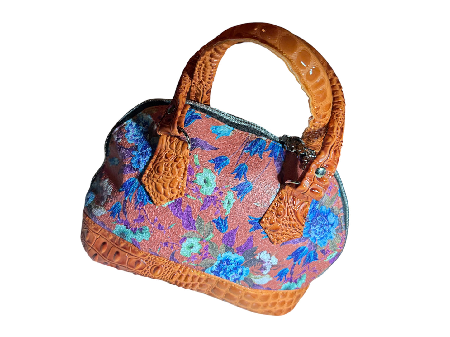 Orange Flowers Dome Handbag