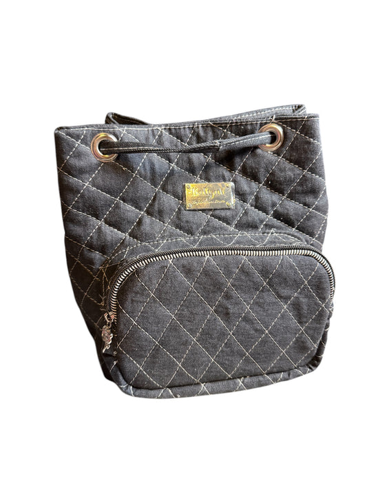 Quilted Denim Mini Bucket Backpack