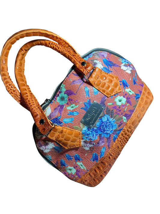 Orange Flowers Dome Handbag