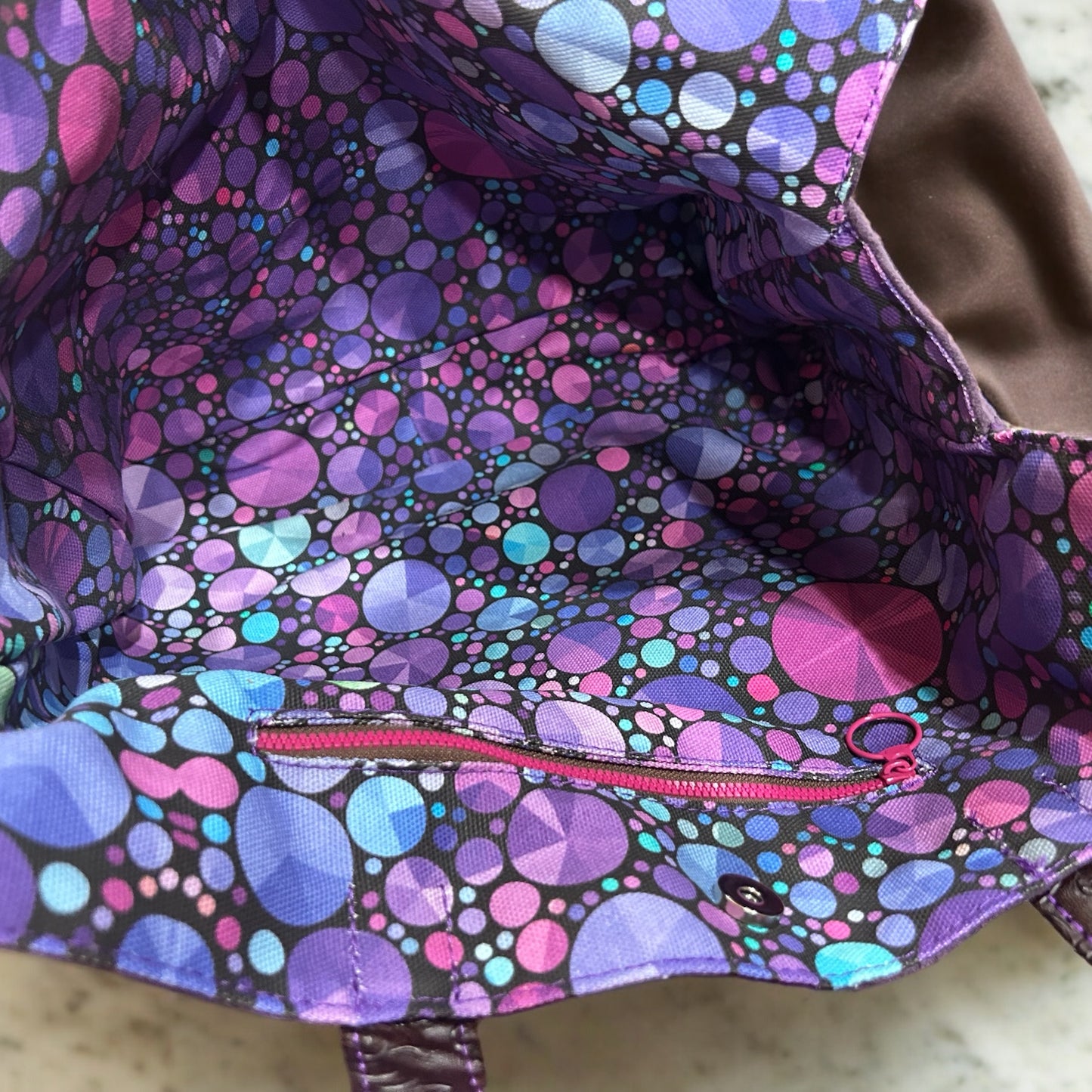 Purple Suede Tote Bag