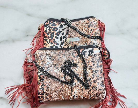 Cheetah w/ Fringe shoulder Bag