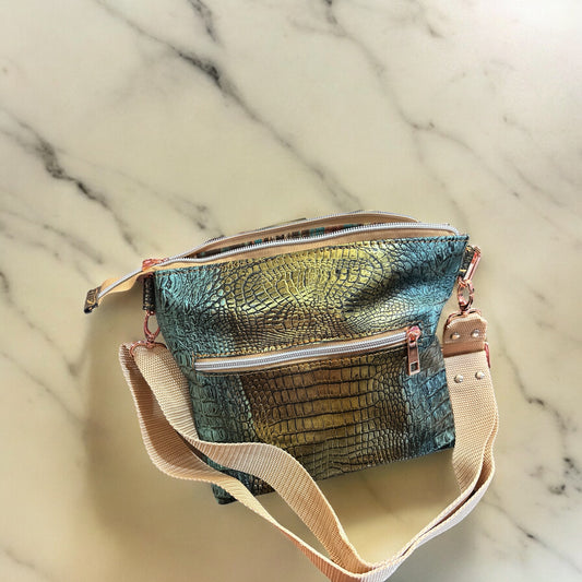 Green Croc Crossbody
