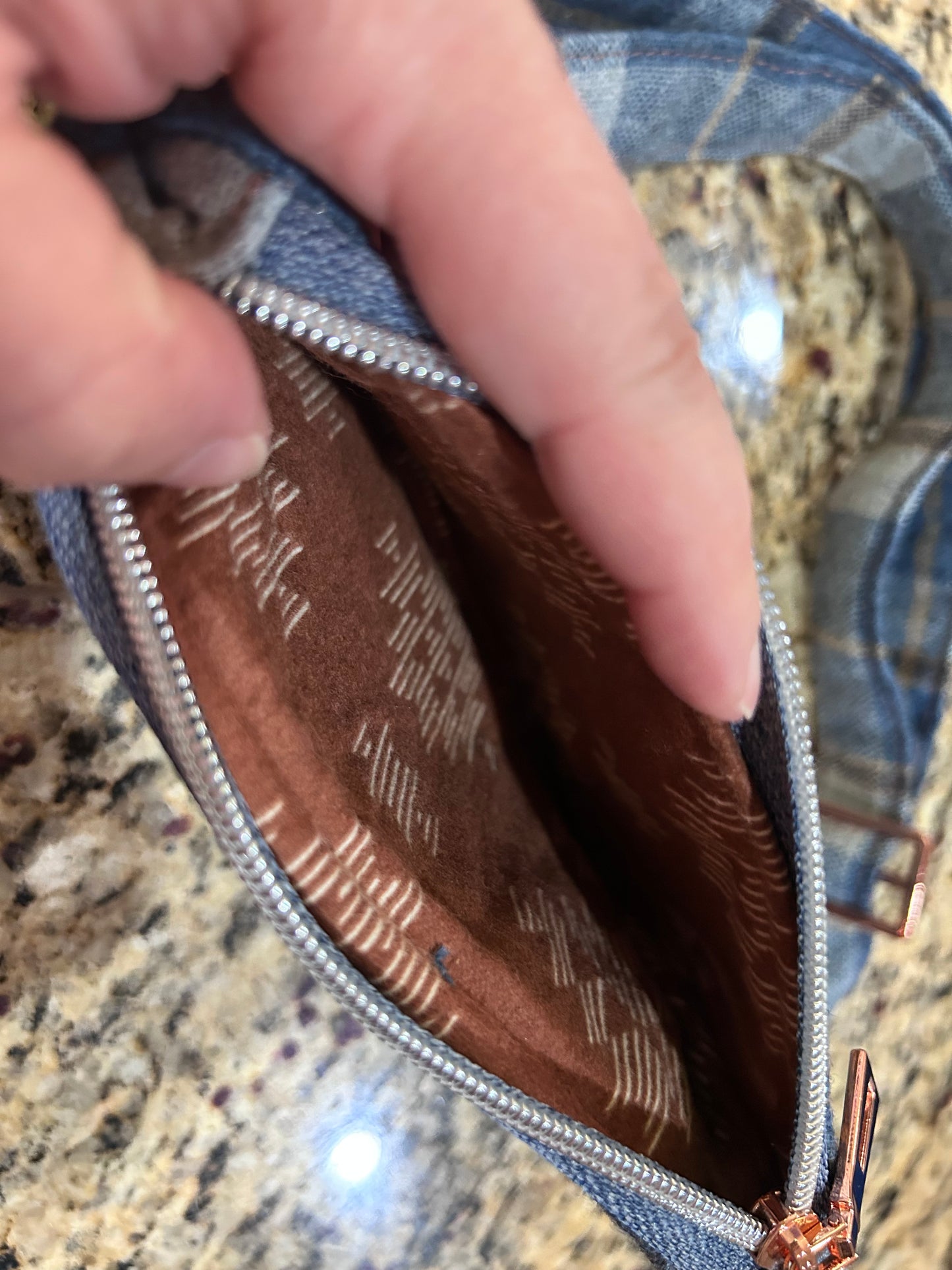 Blue PlaidCrossbody Phone pouch