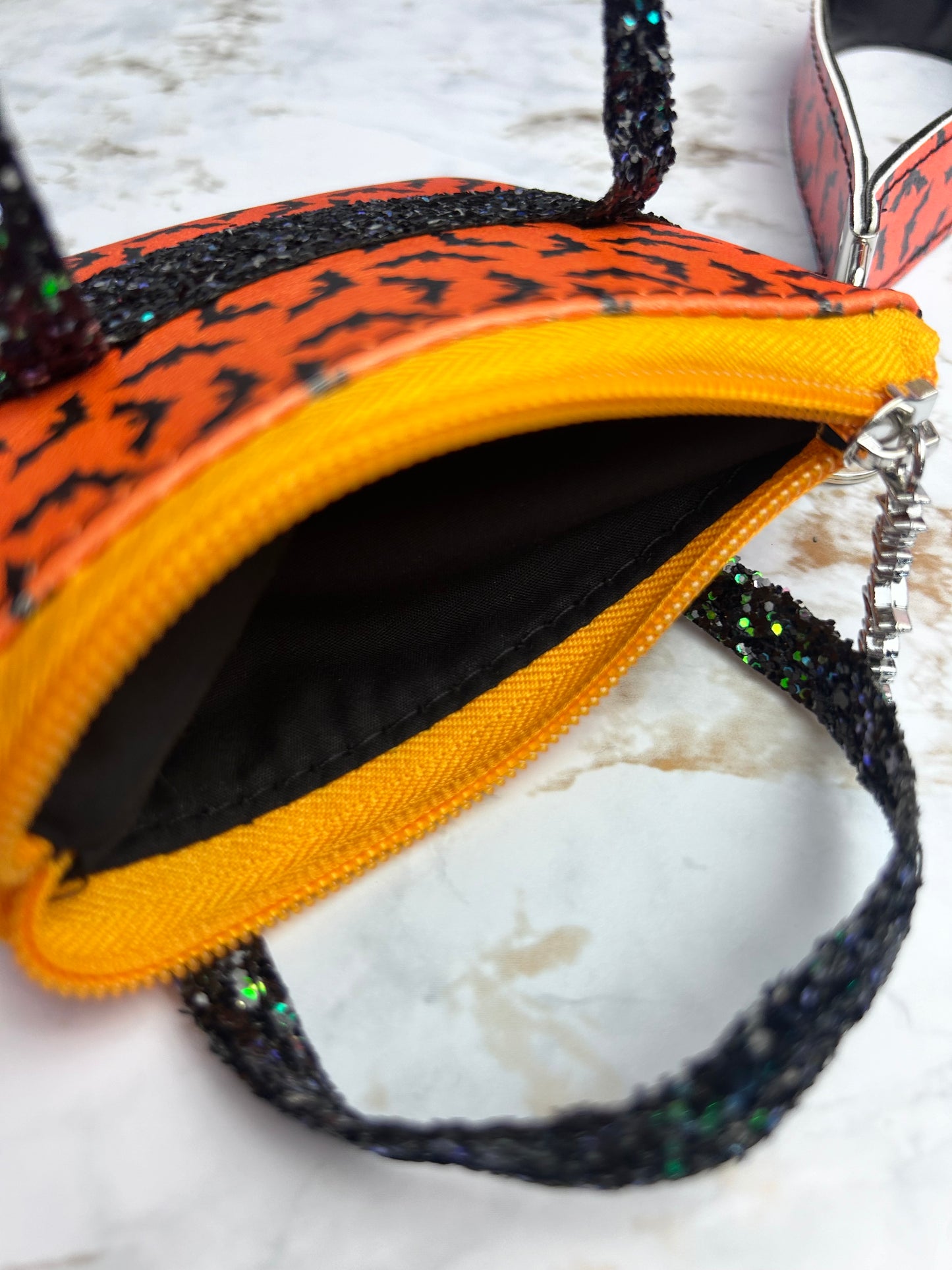 Bats & Glitter Halloween Wristlet  & Pouch Combo
