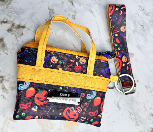 Colorful Candy Halloween Wristlet  & Pouch Combo