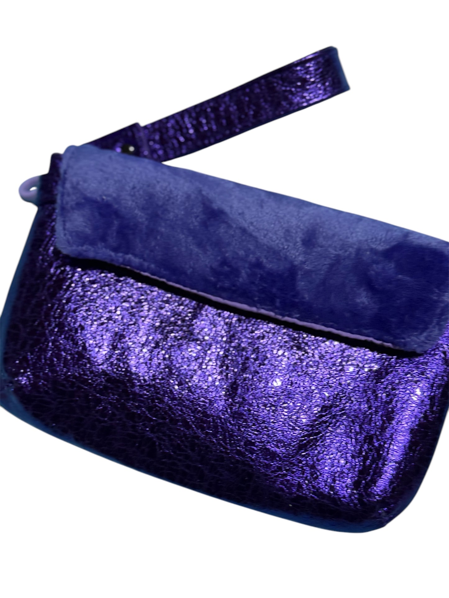 Purple Leather Wristlet Purse