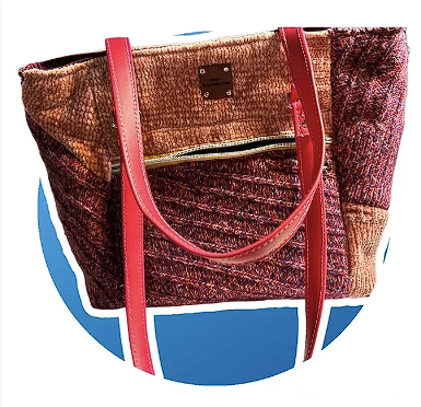 Upcycled Sweater In Pink Large Tote bag
