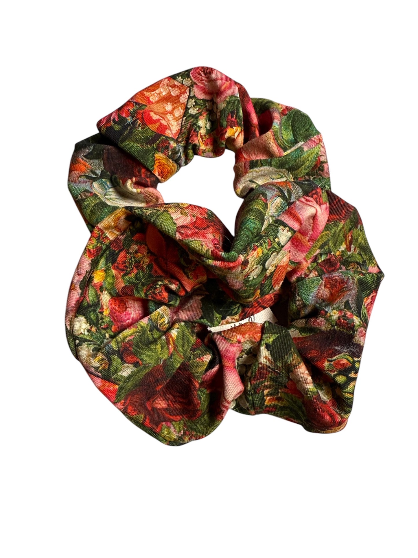 Dark Flowers Scrunchie Medium Sized