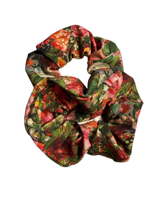Dark Flowers Scrunchie Medium Sized
