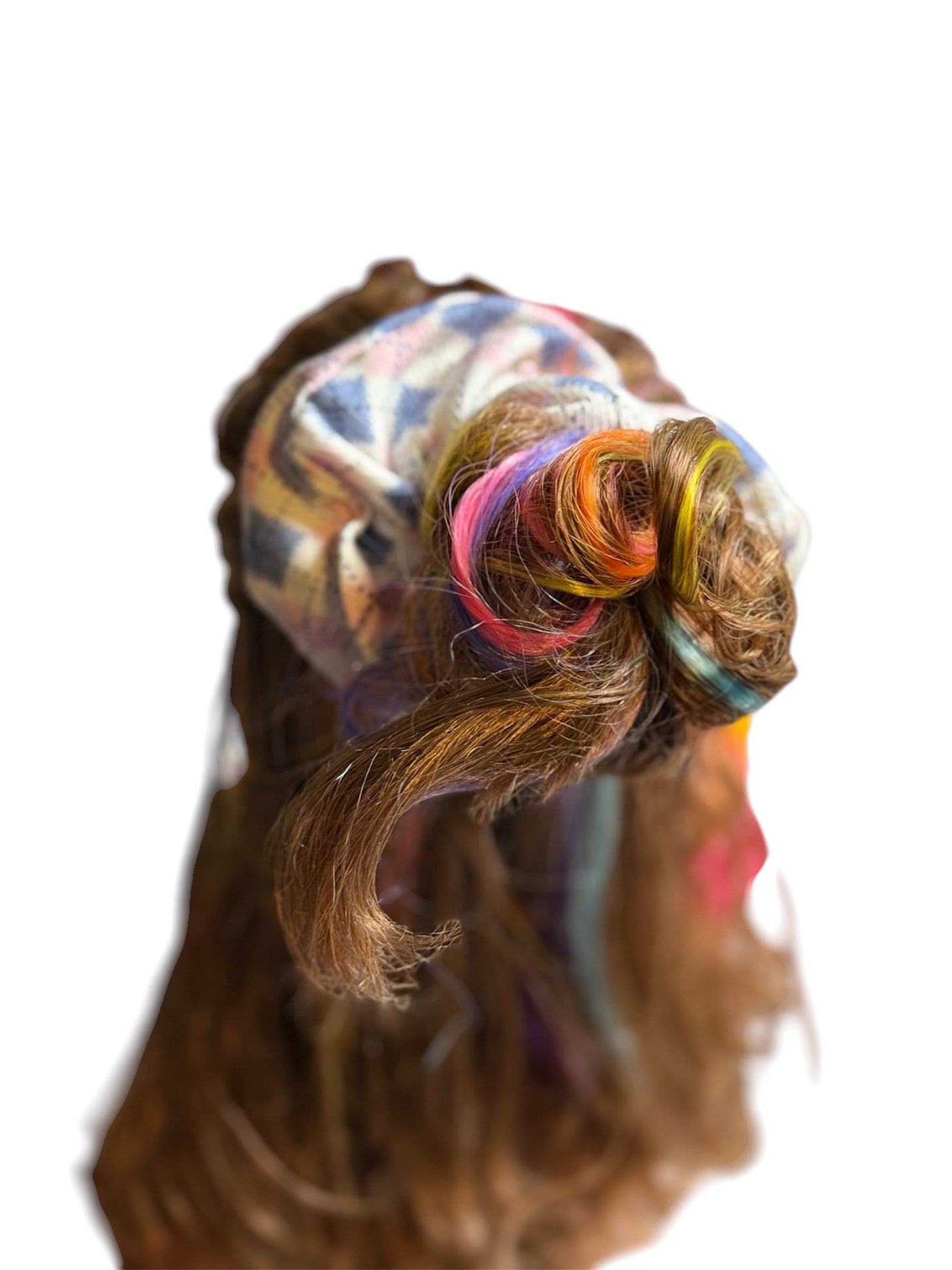 Plaid Diamonds Chunky Scrunchie