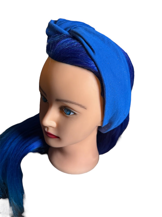 Glitter Blue Adjustable Knot Headband, Cute Headband, Kids Headband