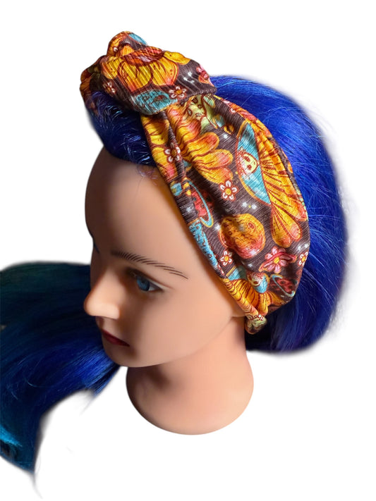 Alien Sunflowers Adjustable Knot Headband, Cute Headband, Kids Headband